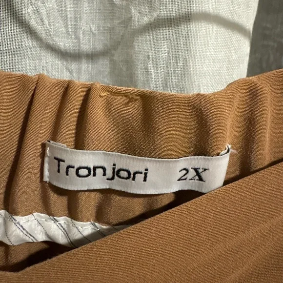 Tronjori Women's Wide Leg Tan Slacks Size 2XL - Picture 5 of 7